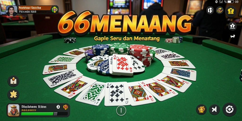 Tampilan gameplay seru dari 66MENANG saat bermain Gaple.
