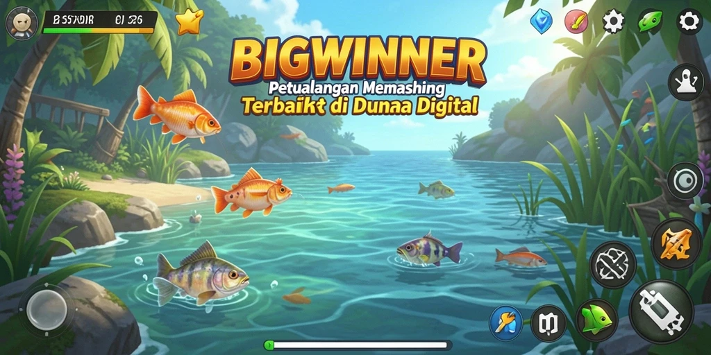 Tampilan gameplay <strong>BIGWINNER</strong> yang penuh dengan aksi memancing virtual.