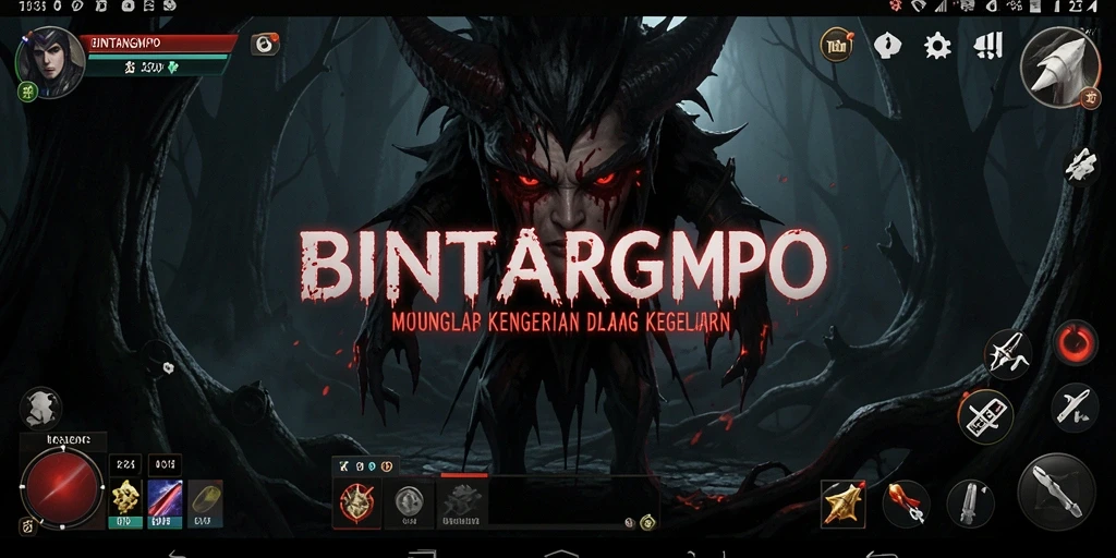 Tampilan gameplay yang mencekam dan menakutkan dalam BINTANGMPO.