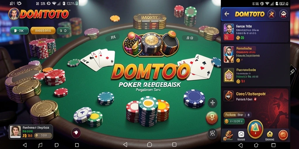 Tampilan gameplay Poker yang mengasyikkan di DOMTOTO.