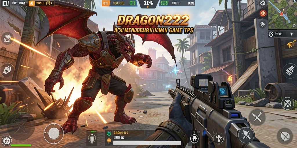 Tampilan aksi mendebarkan dalam game TPS DRAGON222.