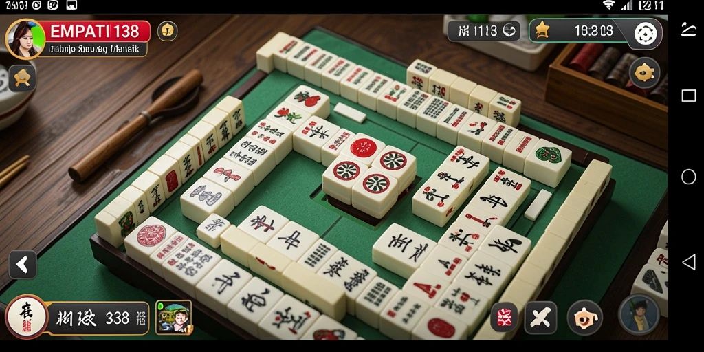 Tampilan permainan Mahjong seru di EMPATI138 dengan grafis yang menarik.