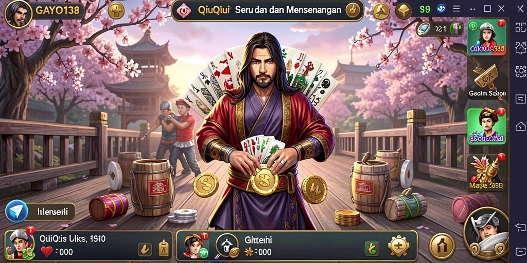 Tampilan gameplay QiuQiu yang seru dan mendebarkan.