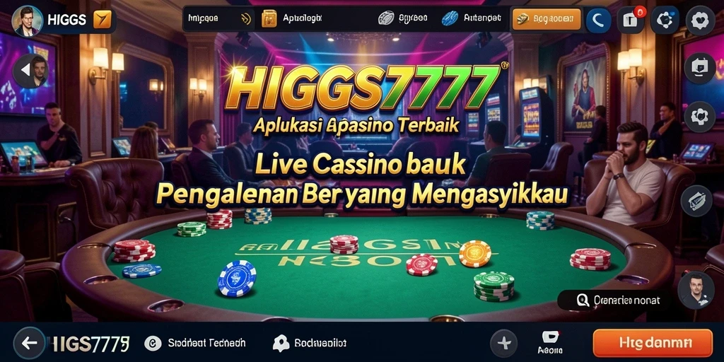 Tampilan gameplay HIGGS777 dengan dealer langsung dan pilihan permainan seru.