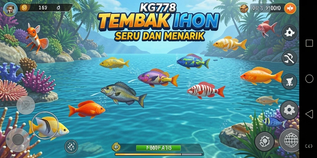 Screenshot gameplay KG778 menampilkan keseruan menembak ikan.