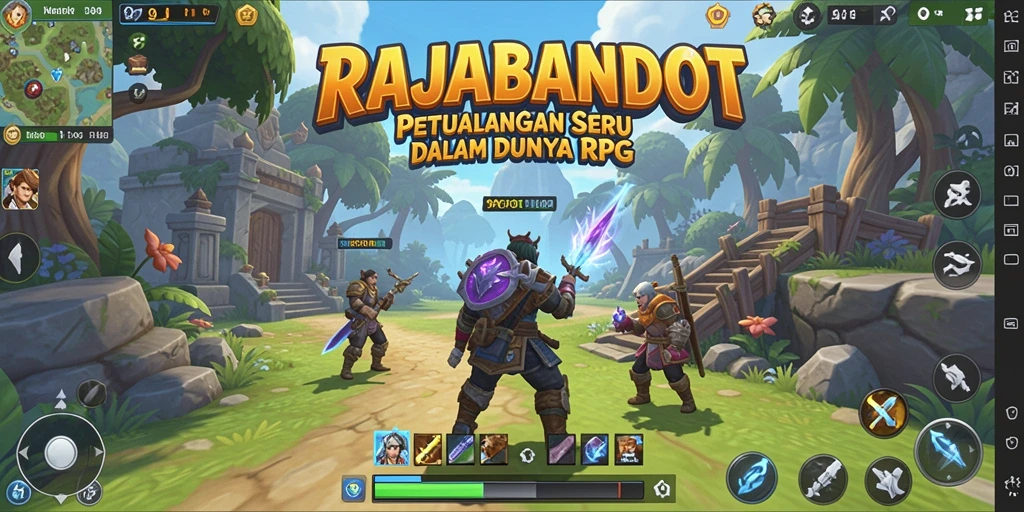Gameplay seru di dunia fantasi RAJABANDOT dengan petualangan menantang.