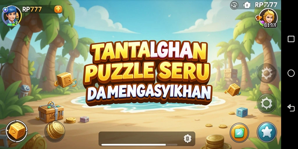 Gameplay RP777 menampilkan berbagai tantangan puzzle yang seru.