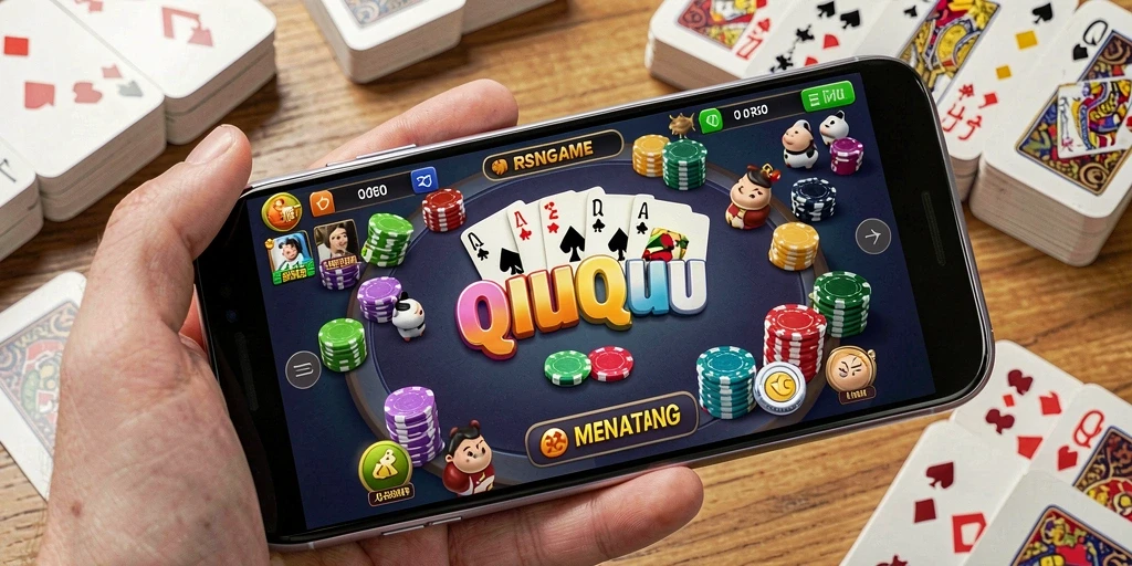 Screenshot gameplay RSNGAME yang menampilkan aksi QiuQiu yang seru.