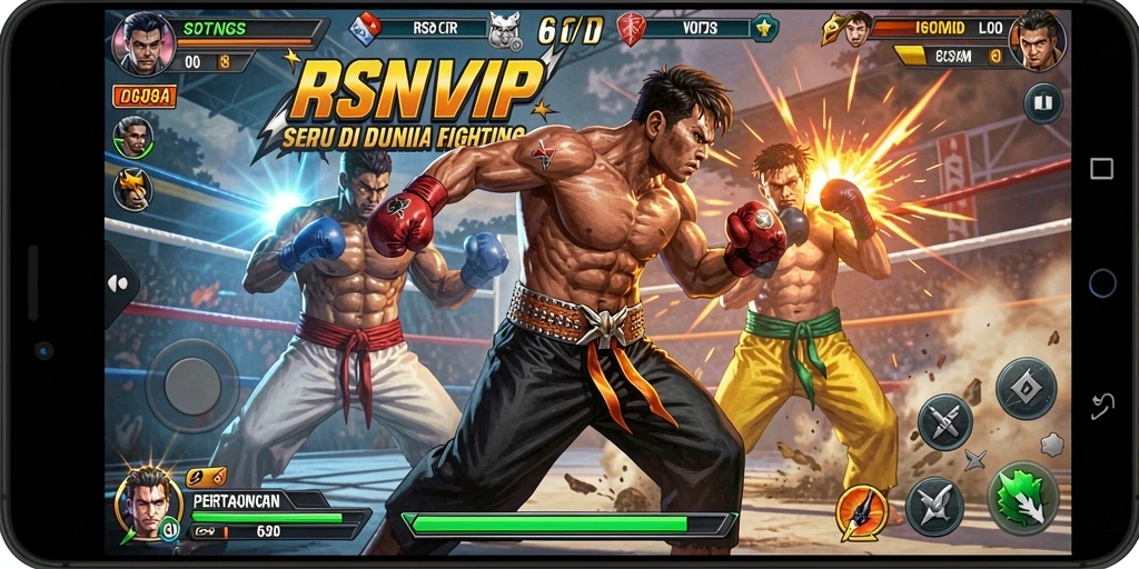 Tampilan gameplay seru RSNVIP dengan aksi pertarungan yang mendebarkan.