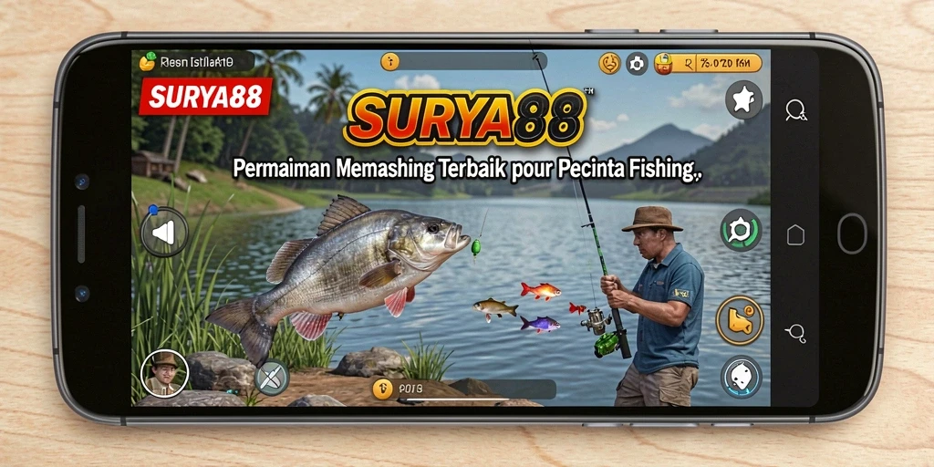 Gameplay SURYA88 yang mendebarkan saat memancing ikan di lautan.