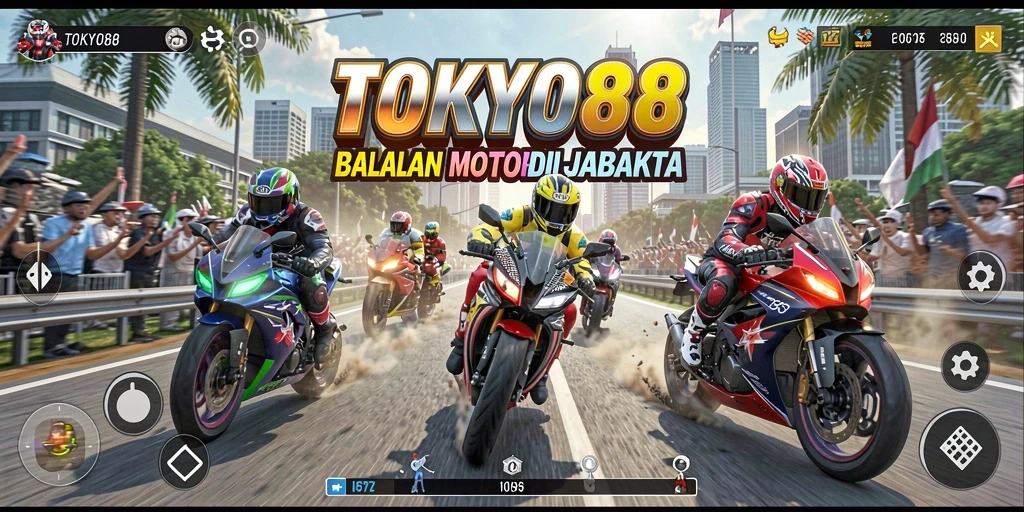 Gameplay seru di TOKYO88 dengan balapan motor di Tokyo.