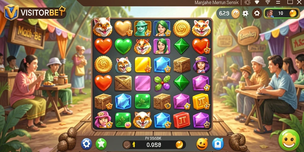 Gameplay seru dan penuh warna dari VISITORBET Match-3.