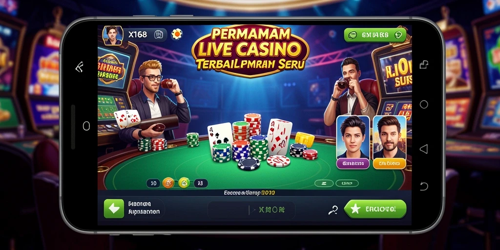 Tampilan gameplay Live Casino yang seru dan interaktif di X168.