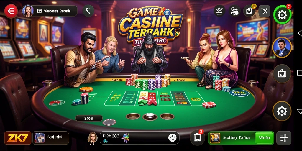 Screenshot utama ZK7 menampilkan gameplay Live Casino yang memukau.
